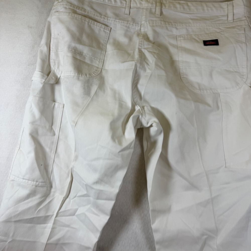 Dickies Mens White Painter Pants Carpenter Utility Workwear Straight Leg 6256